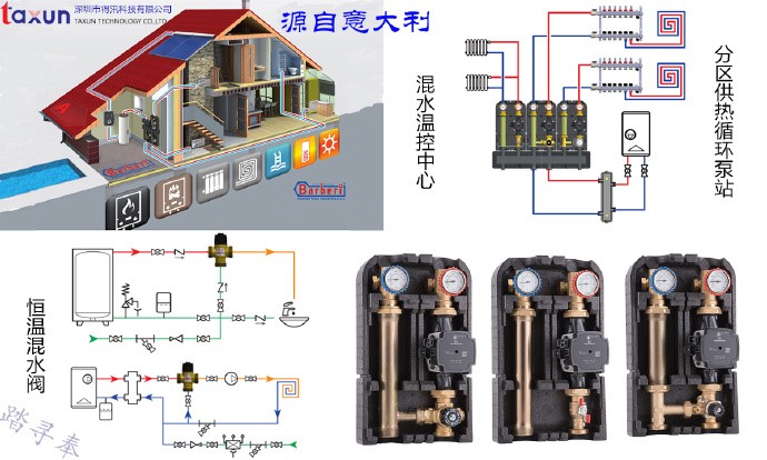 地暖安裝混水溫控中心循環(huán)泵站的要必性